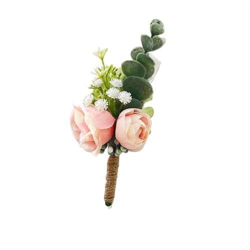 YGLEEULI Lila Corsage Boutonniere Hochzeitszubehör Knopflochblumen Künstliche Rosen Prom Boyfriend Dekoration für Tanzparty(Boutonniere C) von YGLEEULI
