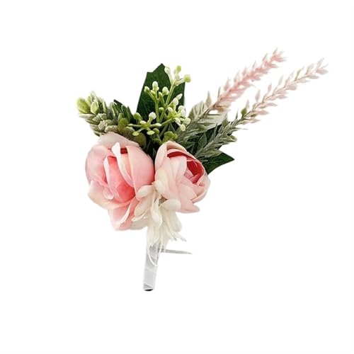 YGLEEULI Lila Corsage Boutonniere Hochzeitszubehör Knopflochblumen Künstliche Rosen Prom Boyfriend Dekoration für Tanzparty(Boutonniere D) von YGLEEULI