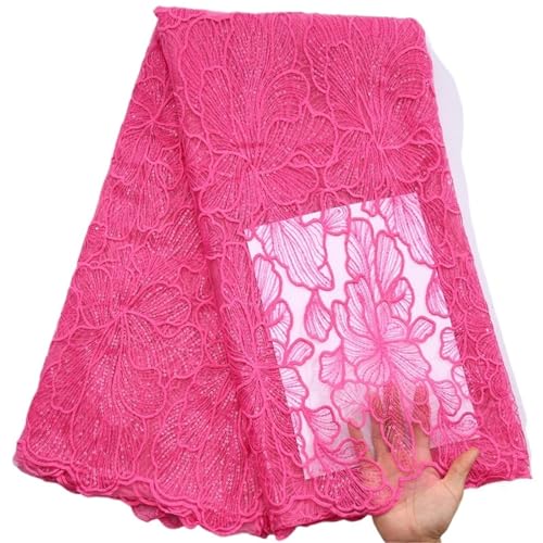 YGLEEULI Milchseide Mesh Spitze mit Pailletten Netz Spitze Stoff Nähen Bestickte Spitze Tüll Frauen Brautkleid(Color 4) von YGLEEULI