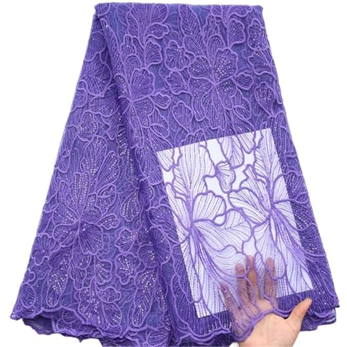 YGLEEULI Milchseide Mesh Spitze mit Pailletten Netz Spitze Stoff Nähen Bestickte Spitze Tüll Frauen Brautkleid(Color 7) von YGLEEULI