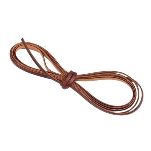 YGLEEULI Retro-echtes echtes Lederband, rund, flach, Seil, Schnur for DIY Halskette, Armband, Schmuckband für DIY(Brown,1Mx10mm) von YGLEEULI