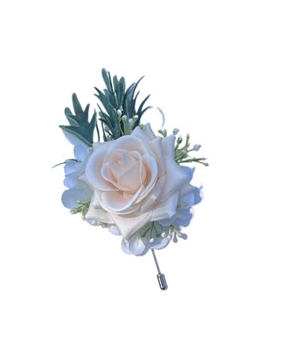 YGLEEULI Rosa Boutonniere for Mann Bräutigam Klassische Corsage Hochzeit Mann Künstliche Blume Dekor Seidenblumen für Tanzparty von YGLEEULI