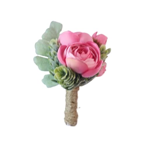 YGLEEULI Rose Bud Handgelenk Corsage Hand Blume Mann Boutonniere Künstliche Rose Seide Handgelenk Armband Brautjungfer Hochzeit Prom Brosche für Tanzparty(Corsage-C) von YGLEEULI