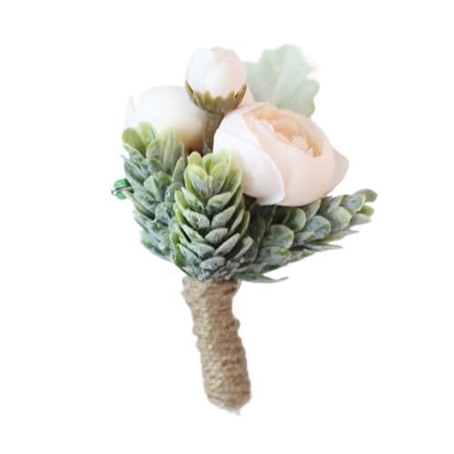 YGLEEULI Rose Bud Handgelenk Corsage Hand Blume Mann Boutonniere Künstliche Rose Seide Handgelenk Armband Brautjungfer Hochzeit Prom Brosche für Tanzparty(Corsage-F) von YGLEEULI