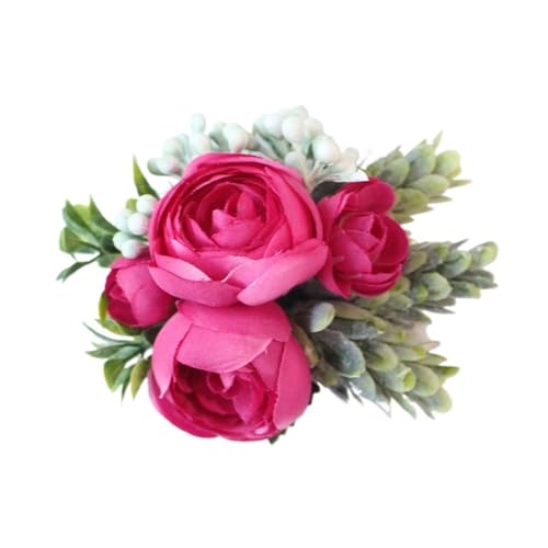 YGLEEULI Rose Bud Handgelenk Corsage Hand Blume Mann Boutonniere Künstliche Rose Seide Handgelenk Armband Brautjungfer Hochzeit Prom Brosche für Tanzparty(Wrist Flower-B) von YGLEEULI