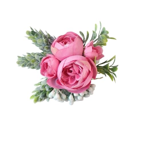YGLEEULI Rose Bud Handgelenk Corsage Hand Blume Mann Boutonniere Künstliche Rose Seide Handgelenk Armband Brautjungfer Hochzeit Prom Brosche für Tanzparty(Wrist Flower-C) von YGLEEULI