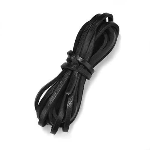 YGLEEULI Rundes, flaches Lederseil, DIY-Schmuckherstellungszubehör for Armbänder, Halsketten und Schlüsselanhänger für DIY(2M 01-Flat-5mm) von YGLEEULI