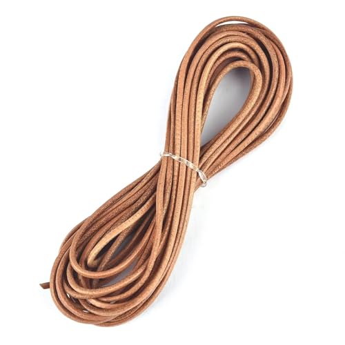 YGLEEULI Rundes, flaches Lederseil, DIY-Schmuckherstellungszubehör for Armbänder, Halsketten und Schlüsselanhänger für DIY(5M 02-Round-1mm) von YGLEEULI