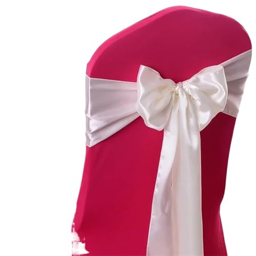 YGLEEULI Satin Stuhl Schleife Schärpen Hochzeit Stuhl Knoten Band Krawatten for Party Event Hotel Bankett liefert Heimdekorationen für Hochzeit(Cream,50pcs) von YGLEEULI