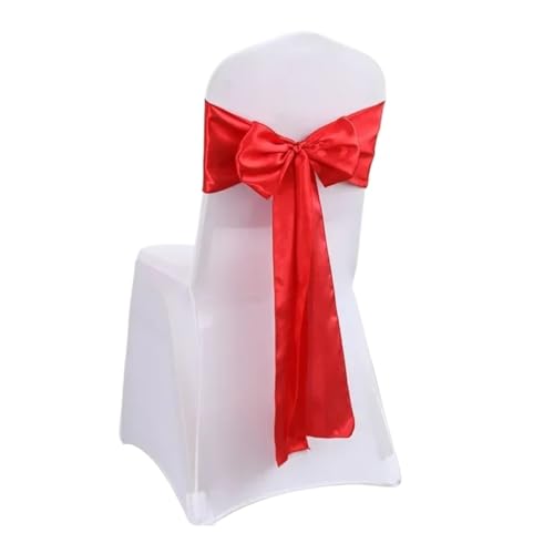 YGLEEULI Satin Stuhl Schleife Schärpen Hochzeit Stuhl Knoten Band Krawatten for Party Event Hotel Bankett liefert Heimdekorationen für Hochzeit(Red,50pcs) von YGLEEULI