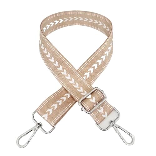 YGLEEULI Schultertaschengurt, verstellbare Riemen for Crossbody-Messenger-Schultertasche, Zubehör, Handtaschengurte für Handtasche(Khaki-Silver) von YGLEEULI