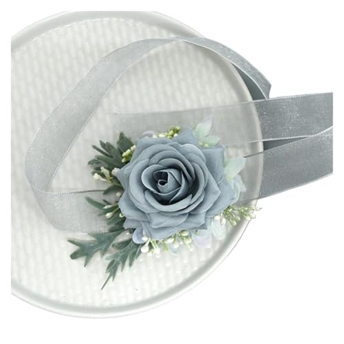 YGLEEULI Seide Rose Boutonniere for Hochzeit Mann Pins Künstliche Blumen Armband Brautjungfer Handgelenk Corsage Hochzeit Zubehör für Tanzparty(04) von YGLEEULI