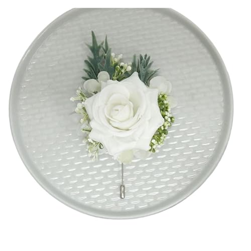 YGLEEULI Seide Rose Boutonniere for Hochzeit Mann Pins Künstliche Blumen Armband Brautjungfer Handgelenk Corsage Hochzeit Zubehör für Tanzparty(05) von YGLEEULI