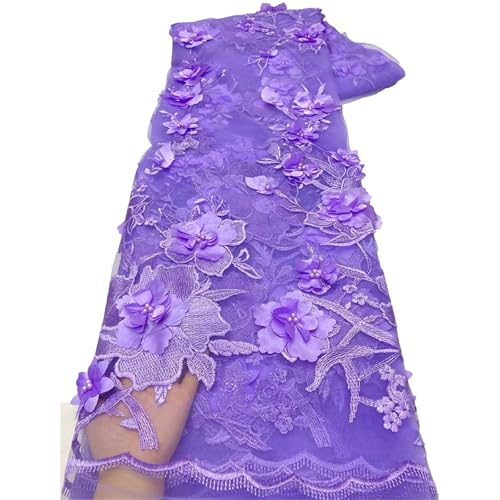 YGLEEULI Tüll-Spitzenstoff, 3D-Applikation, Perlenstickerei, Spitze for Nähen von Hochzeitskleidern(Color 5) von YGLEEULI