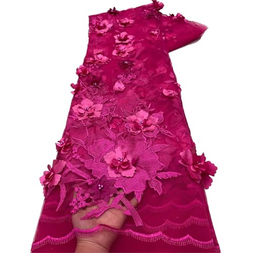 YGLEEULI Tüll-Spitzenstoff, 3D-Applikation, Perlenstickerei, Spitze for Nähen von Hochzeitskleidern(Color 7) von YGLEEULI