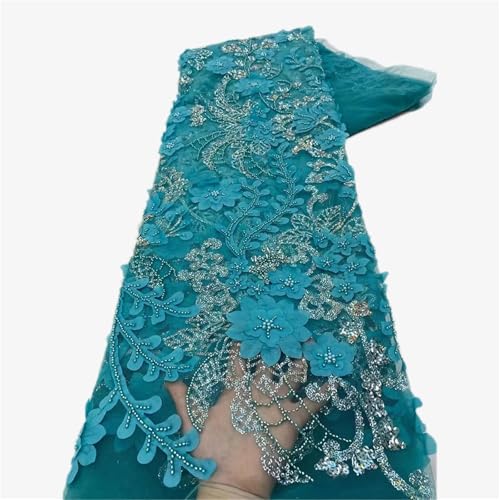 YGLEEULI Tüll-Spitzenstoff, Stickerei, Perlen, 3D-Glitzer, Pailletten, Netzstoff for Hochzeitskleid, Partykleid, DIY-Dekoration, 4,5 m(Color 6) von YGLEEULI