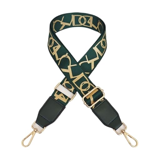 YGLEEULI Umhängetaschengurt, abnehmbar, verstellbar, Schultergurte aus Canvas for Damen, 3,8 cm Breite für Handtasche(Green) von YGLEEULI