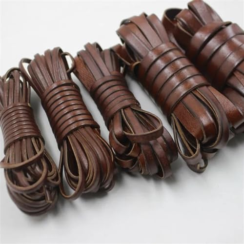 YGLEEULI Vintage Echtes Leder Schnur Streifen Flache Seil DIY Leder Handwerk Schmuck for Tasche für DIY(10mm) von YGLEEULI