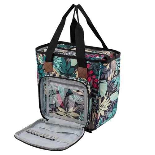 YGLEEULI Weben Werkzeug Lagerung Tragbare Stricken Tasche Wolle Häkeln Haken Faden Garn Lagerung Nähen Nadeln Organizer Nähen Zubehör für Strickprojekte(Green) von YGLEEULI