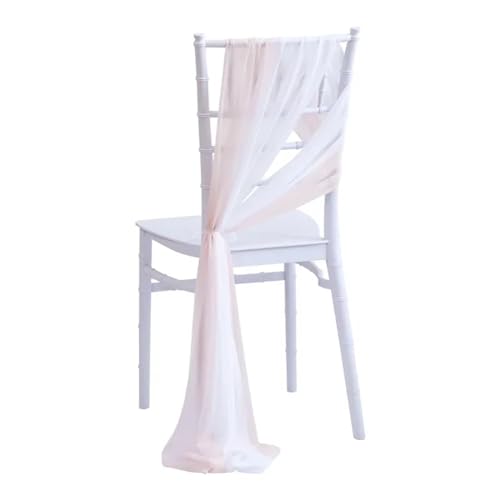 YGLEEULI Wie Chiffon-Stuhlschärpen, Hochzeitsstuhl-Dekoration for Gangdekorationen, Party-Bankett-Event für Hochzeit(Light pink and White,50pcs) von YGLEEULI