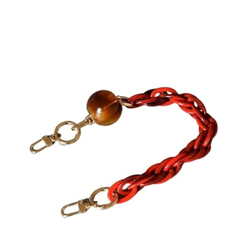 Schulterriemen für taschen Frauen Acryl Umhängetasche Riemen Harzkette Farbe schicke Volltonfarbe oder Mischungsfarbe Handytasche Kette Messenger Handtaschen Gürtel(Shuang se hong,40cm including loop) von YGMNQAL