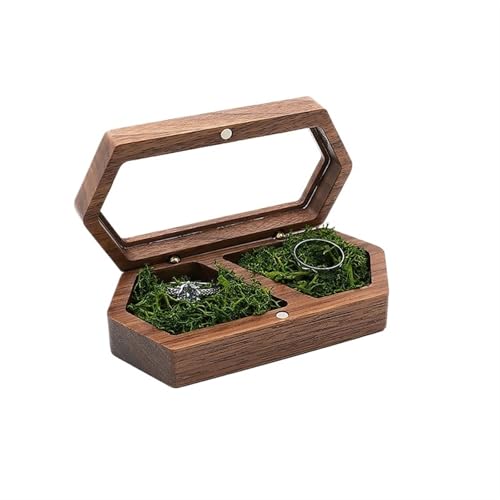 YGMNQAL Ringbox hochzeit Holz-Schmuckschatulle, Reise-Organizer, Halskette, Ohrring, Ring, Aufbewahrung, Geschenke, Perlenetui(Color-4) von YGMNQAL