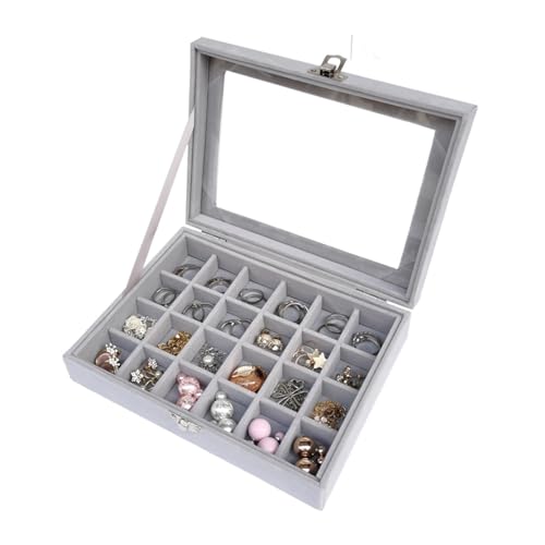YGMNQAL Schmuck-Aufbewahrungsbox Schwarze Schmuckschatulle, Armband-Box, Halsketten-Box, gewölbte kleine Box, Display-Box, Flanellbezug, Schmuck-Aufbewahrungsbox(6) von YGMNQAL