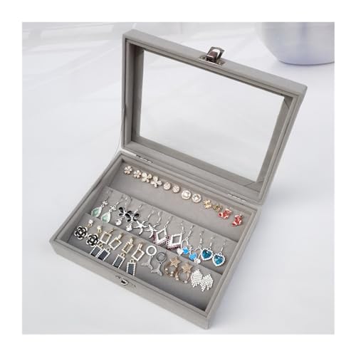 YGMNQAL Schmuck-Aufbewahrungsbox Schwarze Schmuckschatulle, Armband-Box, Halsketten-Box, gewölbte kleine Box, Display-Box, Flanellbezug, Schmuck-Aufbewahrungsbox(8) von YGMNQAL