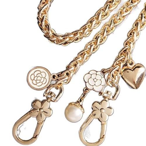 YGMNQAL Schulterriemen für Taschen DIY 30cm-160cm Ersatz-Goldmetallketten-Schulter-Umhängegurte for Taschen, Handtaschen 8mm Dicke Taschenkettengriff-Taschengurte(100cm) von YGMNQAL