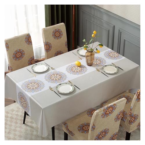 YGMNQAL Tischdecke wasserdicht Home Rechteckige Tischdecken for den Tisch, PVC-Tischdecke, Party-Dekoration, wasserdichte Tischdecke(01,140x140cm(55x55inch)) von YGMNQAL