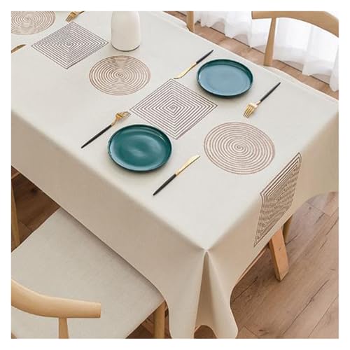 YGMNQAL Tischdecke wasserdicht Home Rechteckige Tischdecken for den Tisch, PVC-Tischdecke, Party-Dekoration, wasserdichte Tischdecke(02,140x220cm(55x86inch)) von YGMNQAL