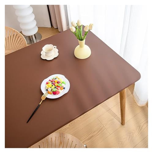 YGMNQAL Tischdecke wasserdicht Komplettpaket-Tischdecke, hitzebeständig, wasserfest, waschfrei, ölbeständig, Heimtischdecke, Couchtischdecke(Brown,90X150) von YGMNQAL