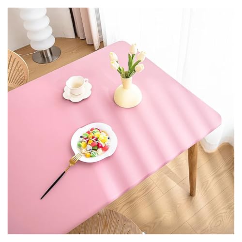 YGMNQAL Tischdecke wasserdicht Komplettpaket-Tischdecke, hitzebeständig, wasserfest, waschfrei, ölbeständig, Heimtischdecke, Couchtischdecke(Pink,80X140) von YGMNQAL