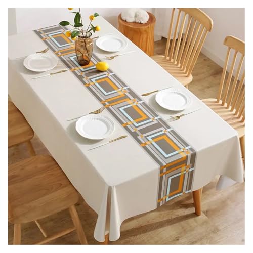YGMNQAL Tischdecke wasserdicht Moderne, prägnante Mustermuster, wasserfest, rechteckig, Polyester-Tischdecke, Heimdekoration(ZBQ8469 (11),70-70cm) von YGMNQAL
