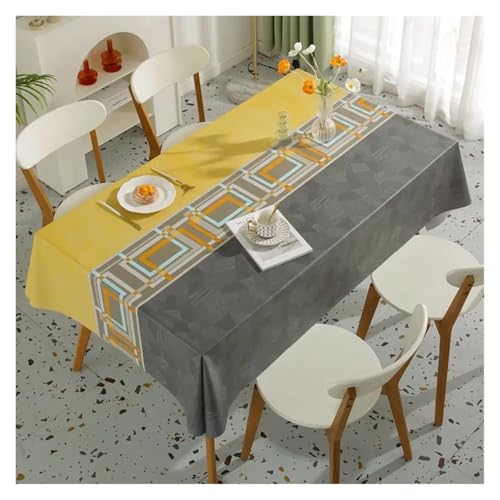 YGMNQAL Tischdecke wasserdicht Moderne, prägnante Mustermuster, wasserfest, rechteckig, Polyester-Tischdecke, Heimdekoration(ZBQ8469 (15),40-70cm) von YGMNQAL