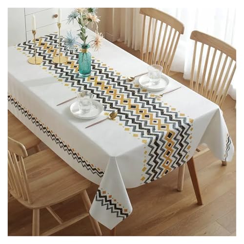 YGMNQAL Tischdecke wasserdicht Moderne, prägnante Mustermuster, wasserfest, rechteckig, Polyester-Tischdecke, Heimdekoration(ZBQ8469 (17),40-70cm) von YGMNQAL