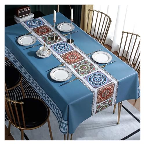 YGMNQAL Tischdecke wasserdicht Moderne, prägnante Mustermuster, wasserfest, rechteckig, Polyester-Tischdecke, Heimdekoration(ZBQ8469 (18),40-70cm) von YGMNQAL