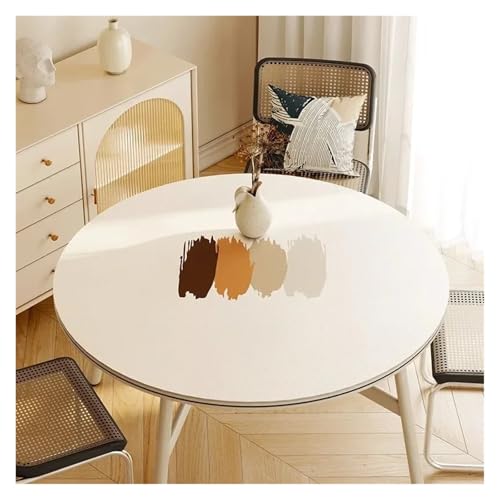 YGMNQAL Tischdecke wasserdicht Runde Tischdecke, PVC, wasserdicht, Esstischmatte, ölbeständig, Küchenarbeitsplatte, Heimdekoration, Moderne Restaurant-Schreibtischmatten(FQ428-ZDZJ,Diameter 80cm) von YGMNQAL