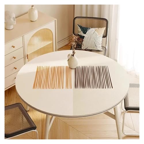YGMNQAL Tischdecke wasserdicht Runde Tischdecke, PVC, wasserdicht, Esstischmatte, ölbeständig, Küchenarbeitsplatte, Heimdekoration, Moderne Restaurant-Schreibtischmatten(FQ430-ZDZJ,Diameter 140cm) von YGMNQAL