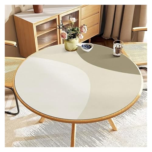 YGMNQAL Tischdecke wasserdicht Runde Tischdecke, PVC, wasserdicht, Esstischmatte, ölbeständig, Küchenarbeitsplatte, Heimdekoration, Moderne Restaurant-Schreibtischmatten(FQ432-ZDZJ,Diameter 160cm) von YGMNQAL