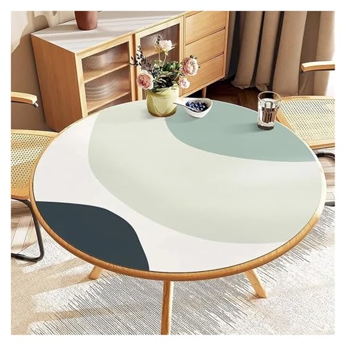 YGMNQAL Tischdecke wasserdicht Runde Tischdecke, PVC, wasserdicht, Esstischmatte, ölbeständig, Küchenarbeitsplatte, Heimdekoration, Moderne Restaurant-Schreibtischmatten(FQ434-ZDZJ,Diameter 150cm) von YGMNQAL