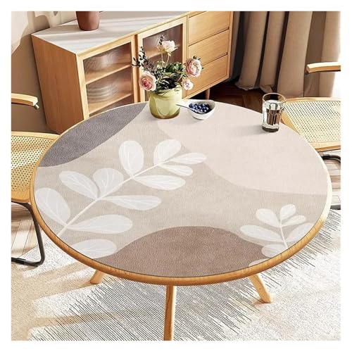 YGMNQAL Tischdecke wasserdicht Runde Tischdecke, PVC, wasserdicht, Esstischmatte, ölbeständig, Küchenarbeitsplatte, Heimdekoration, Moderne Restaurant-Schreibtischmatten(FQ436-ZDZJ,Diameter 150cm) von YGMNQAL