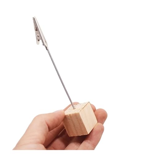 YGMNQAL Tischkartenhalter 10 Stück Neue tragbare Tischkartenhalter-Clips aus Holz for Hochzeiten, Tischkartenhalter for Tisch, Foto, Memo, Nummer, Name, Clips, Basis(Color-D) von YGMNQAL