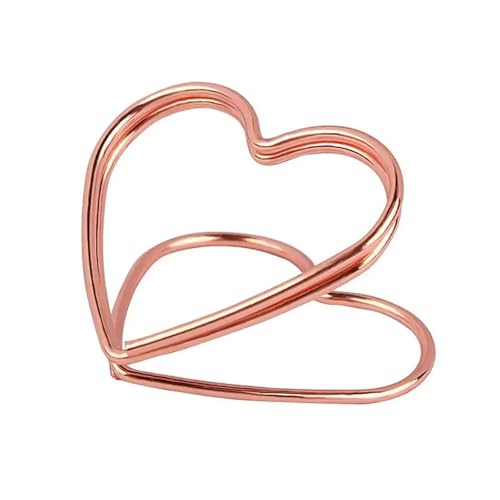 YGMNQAL Tischkartenhalter 10 Stück Tischnummernhalter for Hochzeiten, Namensschilder, Sitzplatzetiketten, Tischkarten-Clips, Fotokarten, Präsentationsständer for Hochzeitsfeiern(Rose Gold) von YGMNQAL