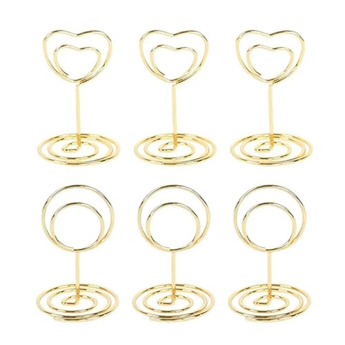 YGMNQAL Tischkartenhalter 24/1 STÜCKE Metall Tischkartenhalter Foto Clip Ständer Hochzeit Tischnummer Namensschild Ständer Geburtstagsparty Home Dekoration Lieferungen(Mix Shape,24PCS) von YGMNQAL