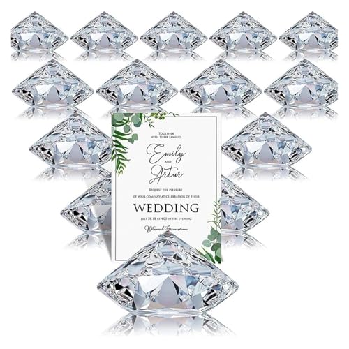 YGMNQAL Tischkartenhalter 5/10 Stücke Diamant Acryl Tisch Platzkartenhalter Kristall Nummer Name Karte Ständer Foto Clip Hochzeit Jahrestag Party Dekorationen(5pcs) von YGMNQAL