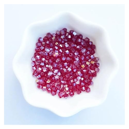 100 Stück 4 mm österreichische Doppelkegel-Kristallperlen for die Schmuckherstellung, DIY-Zubehör, facettierte Glas-Abstandshalter(Color-39) von YGSGJSP