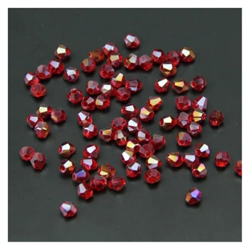 100 Stück Bicone Österreichische Kristalle Lose Perlen Kugel Versorgung Beschichtung, Armband Halskette Schmuckherstellung DIY(013 Deep red) von YGSGJSP