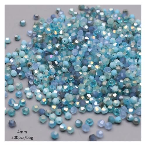 200 stücke Doppelkegel Kristall Glas Perlen Lose Spacer Österreich Facettiert for Schmuck Machen DIY(Color 02) von YGSGJSP