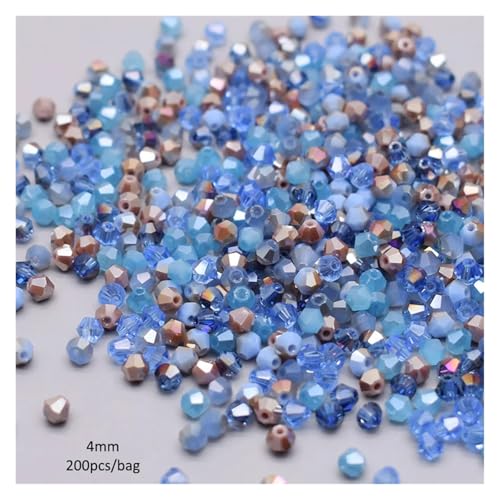 200 stücke Doppelkegel Kristall Glas Perlen Lose Spacer Österreich Facettiert for Schmuck Machen DIY(Color-07) von YGSGJSP